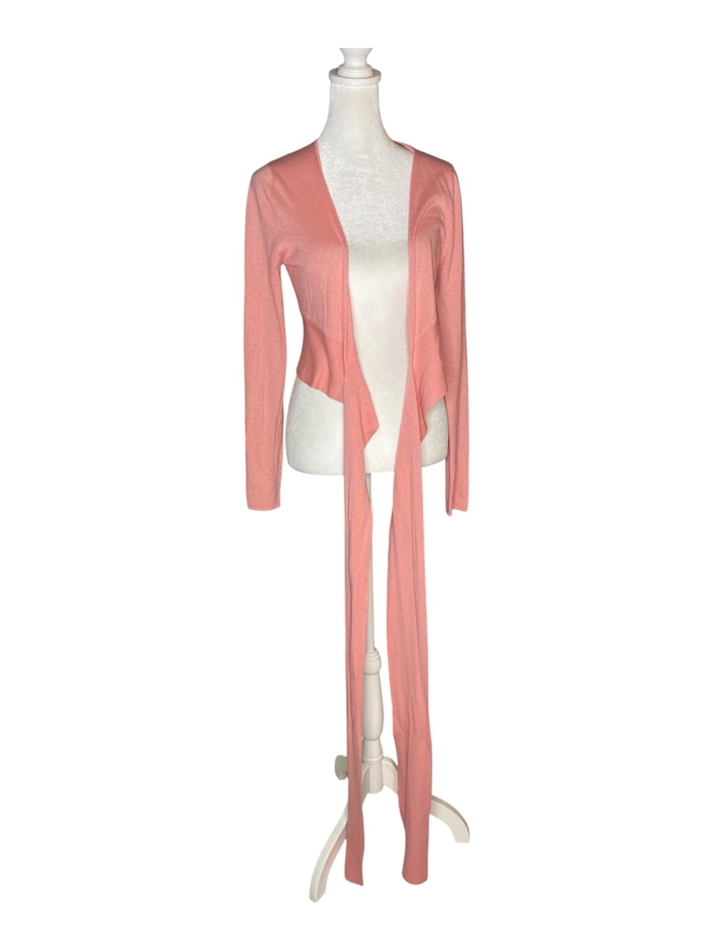 NWOT! LiliU Wrap Front Long Sleeve Ballet Sweater in Coral Pink - Size S - Picture 4 of 6